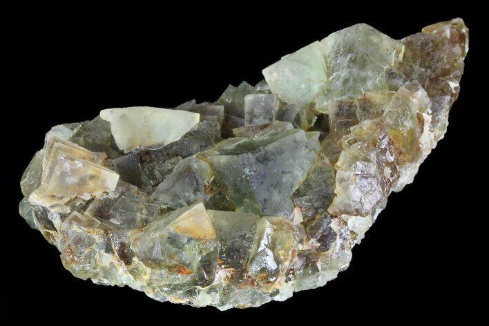 Yellow/Green Cubic Fluorite Crystal Cluster - Morocco #82802